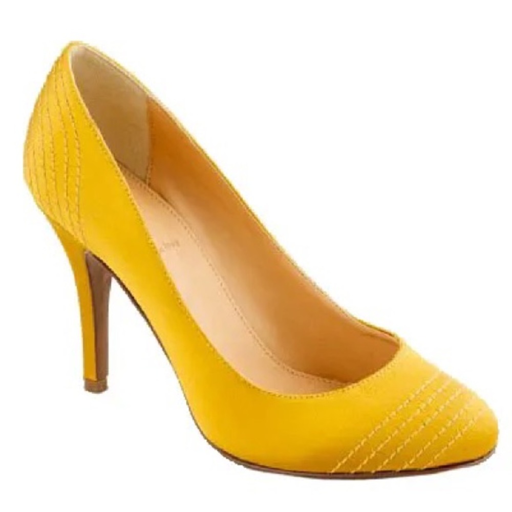 JCrew Gold Yellow Satin stitch 4” Heel REPOSH size 9.5
